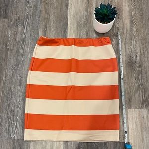 Orange & Cream Striped Eloquii Skirt 16W